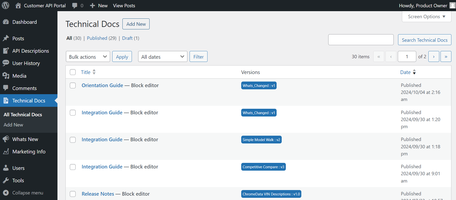 Customer API Portal